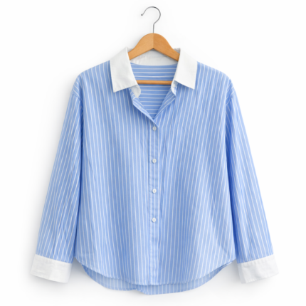 CHEMISE AMPLE EN COTON RAYE BICOLORE :  TIFFANY